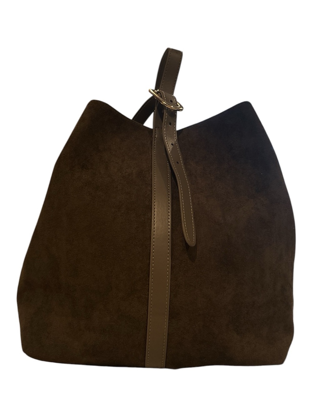 Old Navy Dark Brown Suede Shoulder Bag with Leather Strap